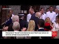 president donald trump is introduced at the inaugural luncheon at the us capitol