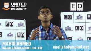 Mahir Ahmed from RAJUK UTTARA MODEL COLLEGE at English Olympiad