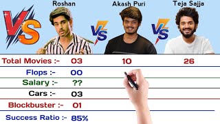 Roshan vs Akash Puri vs Teja Sajja Comparison 2022 || Hits and Flops