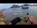 Casting waktu air pasang di benteng pemecah ombak Pantai Kemasik | Ultralight Fishing Malaysia