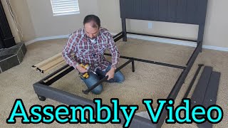 The New Yaheetech Queen Size Wing Edge Platform Bed Frame- Assembly Video