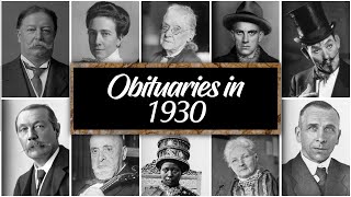 Obituary in 1930: Famous faces we lost in 1930