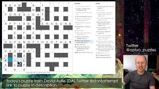 Rapid-fire walkthrough of an awesome David Astle cryptic crossword