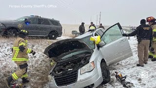 Dangerous driving conditions in Fergus County