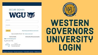 WGU Student Portal Login Sign In | Western Governors University Login | wgu.edu Login