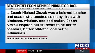 Semmes Middle School issues statement on death of baseball coach Michael Slezak