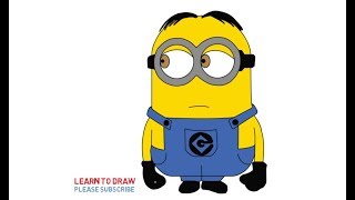 How To Draw Minion Dave Step By Step Easy For Kids