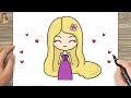 How to Draw Cute Rapunzel Easy || Disney Princess Drawing Easy Step by Step