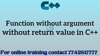 user defined functions in cpp | Function without argument without return value