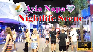 Ayia Napa Nightlife Club Scene Hot Girls 4K, Downtown 2022 August - Cyprus