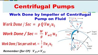 Work Done by Impeller of Pump on Fluid | Centrifugal Pumps | Hydraulics and Fluid Mechanics