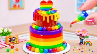 Make Tiny Rainbow Heart Cakes 🌈💖  Amazing Miniature Chocolate Cake Decorating Ideas 🌈🍰SoYummy