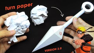 Easy DIY - How to make HEAVY and Realistic Kunai from Paper (version 2) Free Template
