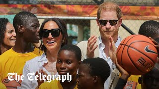 Prince Harry and Meghan join basketball training at Lagos, Nigeria