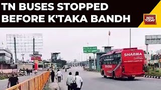 Entry To Tamil Nadu Buses Are Stopped In Borders Of Tamil Nadu Ahead Of Karnataka Bandh