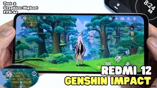 Redmi 12 Genshin Impact Gaming test Update 2024 |  Helio G88, 90Hz Display
