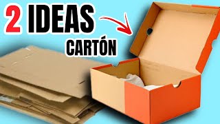 2 MANUALIDADES para TRASFORMAR cajas DE CARTÓN 📦 RECICLAJE con CAJAS DE CARTÓN.