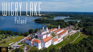 🇵🇱 4K drone video of Wigry Lake and the Post Camaldolian Monastery, Poland.