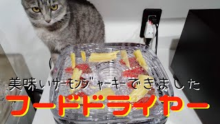 フードドライヤーで乾燥サーモンとドライフラワー作ってみた　猫ぎんこちゃんへ愛を込めて手作りおやつを贈りたい　25ぷいんぷいんとゆかいななかまたち