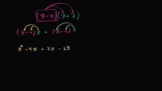 Multiplying binomials with distributive property