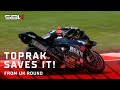 Toprak's INSANE save during FP2 🤯 | 2024 #UKWorldSBK 🇬🇧