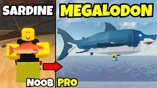 Sardine to Megalodon! Beating Fisch Noob to Pro