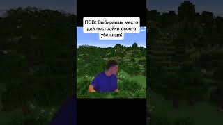 Когда ищешь место где построить место для своего убежища #minecraft