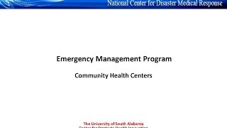 Emergency Preparedness in Health Center Programs