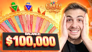 CAN CRAZY TIME WIN ME $100,000 BALANCE!!!