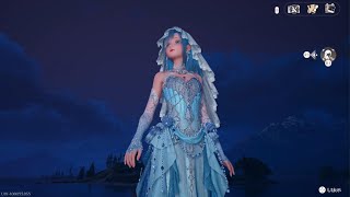 インフィニティニキ_夜の湖で【湖の人魚姫】を撮影_花火召喚がセット型なら欲しいかも