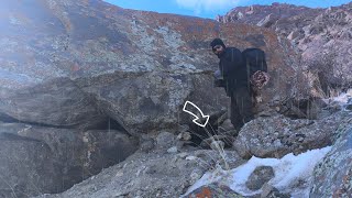 Winter camping - a strange and safe shelter under a  snowstorm in the mountains (part 1)