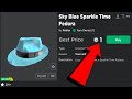 selling sky blue sparkle time fedora for 1 ROBUX...