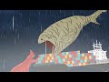 BLOOP Vs  RED BLUSTER - Sea Monster - Cartoon Godzilla