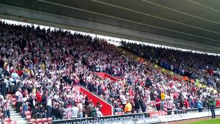 Southampton FC fans singing against Portsmouth FC - Saints v Portsmouth.