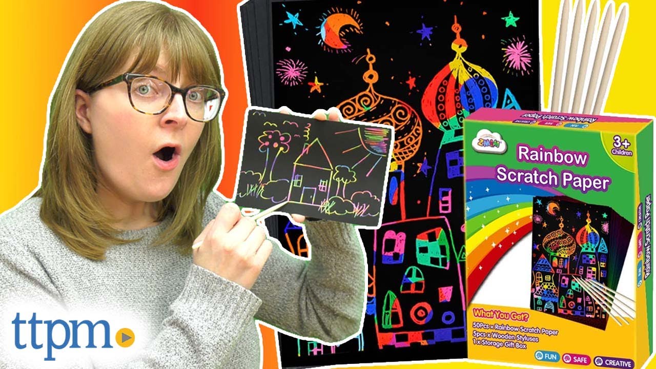 Rainbow Scratch Paper Art Set From ZMLM Review! - YouTube