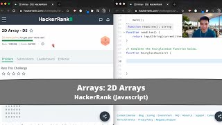 How to Solve "2D Arrays" on HackerRank? - Javascript Arrays