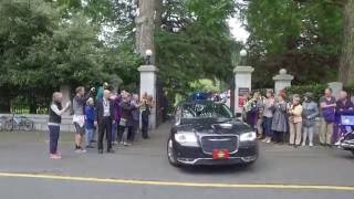 Prince William and Kate Middleton leaving Government House - Victoria BC