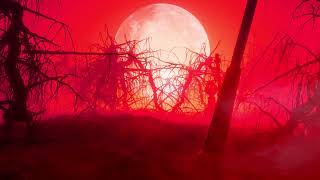 Red Full Moon Swamp Graveyard Halloween 4K