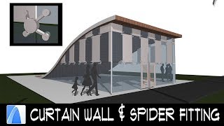 TUTORIAL ARCHICAD 17 - CARA MEMBUAT CURTAIN WALL & SPIDER FITTING (BAHASA INDONESIA)