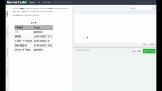 Hackerrank SQL Solution #2 Basic SQL - Revising the Select Query II