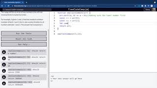 Smallest Common Multiple - FreeCodeCamp challenge