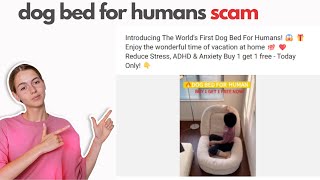 Websites selling dog bed for humans at low prices | scam explained