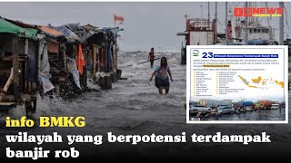 info BMKG,wilayah yang berpotensi terdampak banjir rob