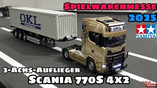 Neuheit Tamiya Scania 770S 4x2 mit 3 Achs Containerauflieger - Details Technik