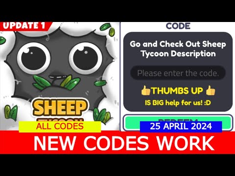 *NEW CODES APRIL 25, 2024* [Update2] Sheep Tycoon [] ROBLOX ALL CODES