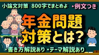 【小論文例文集・800文字】年金問題への対策とは？【書き方解説・テーマ解説あり】