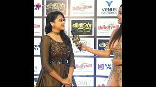 Gorgeous sridivya @anandha vikatan awards what's status tamil