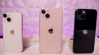 Pink, Starlight & Midnight iPhone 13 Unboxing & Comparison!