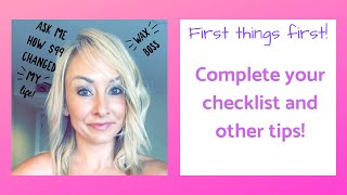 First things first checklist and tips! - Video #2