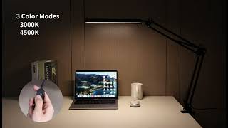 SKYLEO LED Desk Lamp with Clamp | 3 Color Modes Swing Arm Lamp | Best Table Lamp | Best Desk Lamp